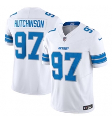 Men's Detroit Lions #97 Aidan Hutchinson White 2024 F.U.S.E. Vapor Limited Stitched Jersey Men's Detroit Lions #97 Aidan Hutchinson White 2024 F.U.S.E. Vapor Limited Stitched Jersey