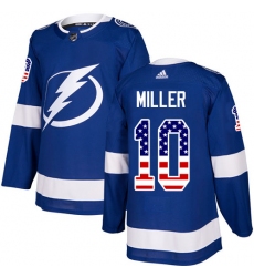Youth Adidas Tampa Bay Lightning #10 J.T. Miller Authentic Blue USA Flag Fashion NHL Jersey