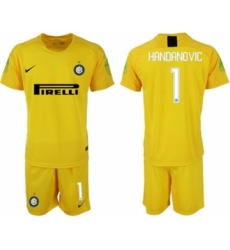 Inter Milan #1 Handanovic Yellow Goalkeeper Soccer Club Jersey