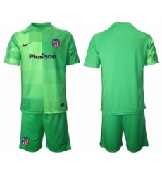 Men 2021-2022 Club Atletico Madrid green goalkeeper blank Soccer Jersey