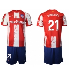 Men 2021-2022 Club Atletico Madrid home red 21 Nike Soccer Jersey