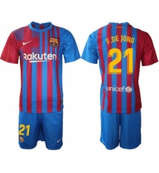Men 2021-2022 Club Barcelona home blue 21 Nike Soccer Jersey