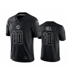 Men's Miami Dolphins #10 Tyreek Hill Black Reflective Limited Stitched Football Jersey Men's Miami Dolphins #10 Tyreek Hill Black Reflective Limited Stitched Football Jersey
