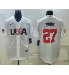 Men's USA Baseball #28 Nolan Arenado Number 2023 White World Baseball Classic Replica Stitched Jerseys