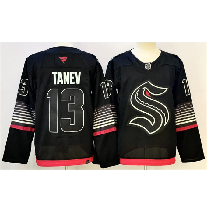 Men's Seattle Kraken #13 Brandon Tanev Black 2026 Alternate Stitched Hockey Jersey