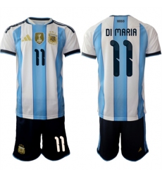 Men's Argentina #11 DI MARIA National Team FIFA x World Cup 2026 Home White On Field Jersey