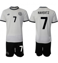 Men's Germany #7 Kai Havertz White 2025 Home Soccer Jersey Suit