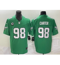 Men's Nike Philadelphia Eagles #98 Jalen Carter Green 2023 F.U.S.E. Vapor Untouchable With C Stitched Football Jersey