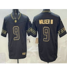 Men's Seattle Seahawks #9 Kenneth Walker III Black Gold FUSE Vapor Limited Stitched Jersey
