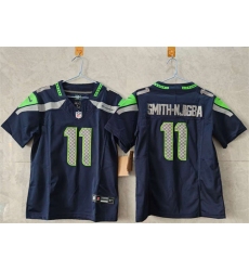 Women's Seattle Seahawks #11 Jaxon Smith-Njigba Navy 2025 Vapor Limited Stitched Football Jersey(Run Small)