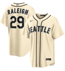 Men's Seattle Mariners #29 Cal Raleigh Cream Alternate Stitched Baseball Jersey