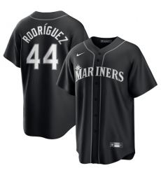 Men's Seattle Mariners #44 Julio Rodríguez Black Lights Out Limited Stitched Baseball Jersey