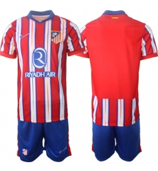Men's Atlético de Madrid Custom 2024-25 Red White Home Soccer Jersey Suit
