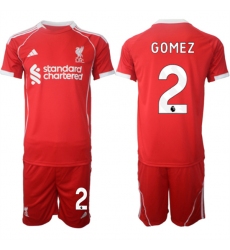 Men's Liverpool #2 Joe Gomez 2025 Red Home Soccer Jersey Suit