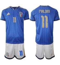 Men's Italy #11 MALDINI National Team FIFA x World Cup 2026 Home Blue On Field Jerseys
