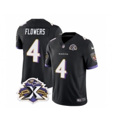 Men's Nike Baltimore Ravens #4 Zay Flowers Black 2023 F.U.S.E Throwback Vapor Limited Stitched Jersey