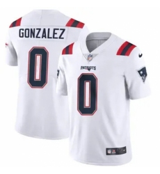 Men's New England Patriots #0 Christian Gonzalez White Stitched Vapor Limited Jerseys Men's New England Patriots #0 Christian Gonzalez White Stitched Vapor Limited Jerseys