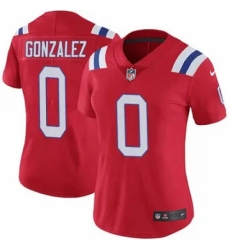 Women New England Patriots #0 Christian Gonzalez Red Stitched Vapor Limited Jersey Women New England Patriots #0 Christian Gonzalez Red Stitched Vapor Limited Jersey