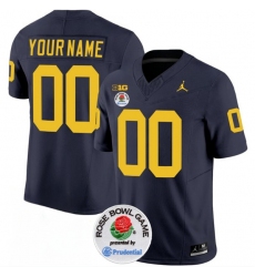 Men's Michigan Wolverines ACTIVE PLAYER Custom 2023 F.U.S.E. Navy Blue Rose Bowl Stitched Jersey