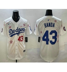 Men's Los Angeles Dodgers #43 Anthony Banda White 2025 Tokyo Series Limited Jersey