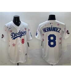 Men's Los Angeles Dodgers #8 Enrique Hernández White 2025 Tokyo Series Limited Stitched Baseball Jersey