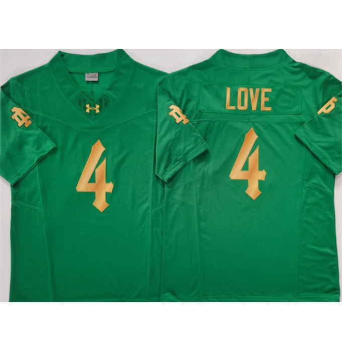 Men's Notre Dame Fighting Irish #4 Jeremiyah Love Green 2025 F.U.S.E. Limited Stitched Jersey