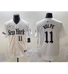 Men's New York Yankees #11 Anthony Volpe White 'Gothic Legacy Edition' Vapor Premier Limited Stitched Baseball Jersey
