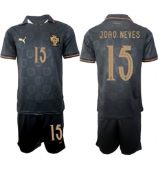 Men's Portugal #15 JOAO NEVES National Team FIFA x World Cup 2026 Away Gray On Eusebio special edition Jersey