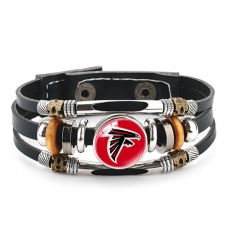 Atlanta Falcons NFL Pro football team jewel cowhide bracelet leather hand jewelry