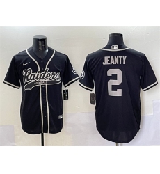 Mens Las Vegas Raiders #2 Ashton Jeanty Black Cool Base Stitched Baseball Jersey