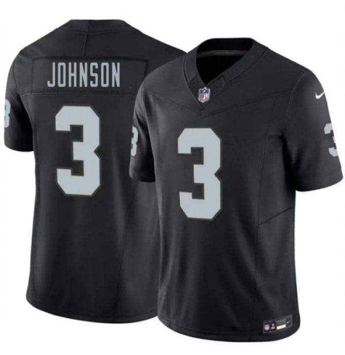 Men's Las Vegas Raiders #3 Taron Johnson Black 2026 F.U.S.E. Vapor Untouchable Limited Stitched Football Jersey