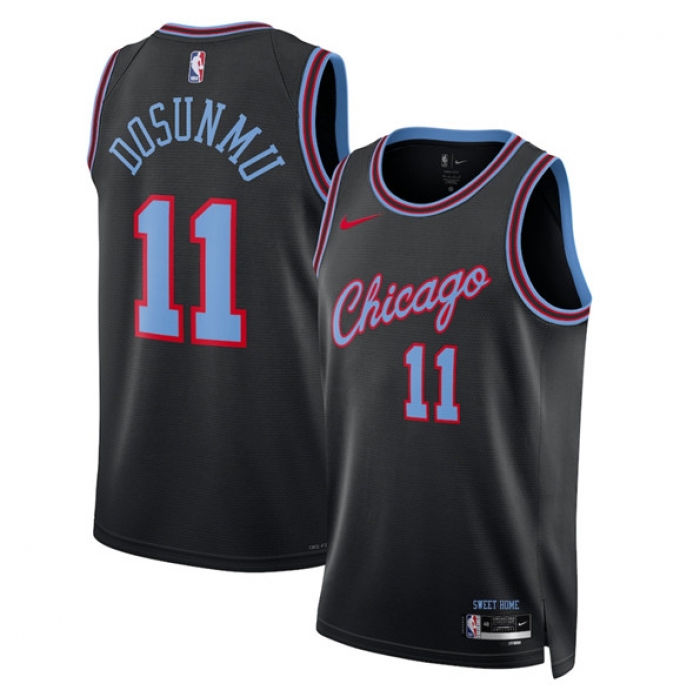 Men's Chicago Bulls #11 Ayo Dosunmu Black 2025-26 City Edition Swingman Stitched Basketball Jersey