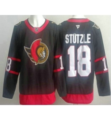 Men's Ottawa Senators #18 Tim Stutzle Black Authentic Jersey