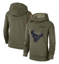 Women's Houston Texans Nike Olive Salute to Service Sideline Therma Performance Pullover Hoodie