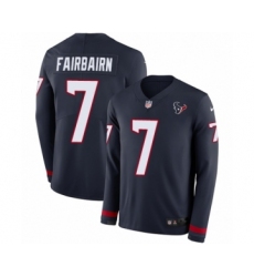 Youth Nike Houston Texans #7 Ka'imi Fairbairn Limited Navy Blue Therma Long Sleeve NFL Jersey