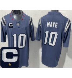 Men's New England Patriots #10 Drake Maye Limited Gray Rivalries Captain FUSE Vapor Jersey