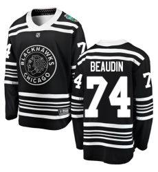 Youth Chicago Blackhawks #74 Nicolas Beaudin Black 2019 Winter Classic Fanatics Branded Breakaway NHL Jersey
