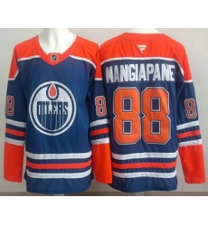 Men's Edmonton Oilers #88 Andrew Mangiapane Blue Authentic Jersey