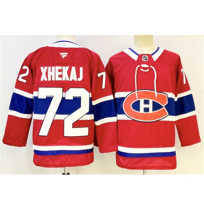 Men's Montreal Canadiens #72 Arber Xhekaj Red 2024-25 Stitched Jersey