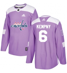 Men's Adidas Washington Capitals #6 Michal Kempny Authentic Purple Fights Cancer Practice NHL Jersey