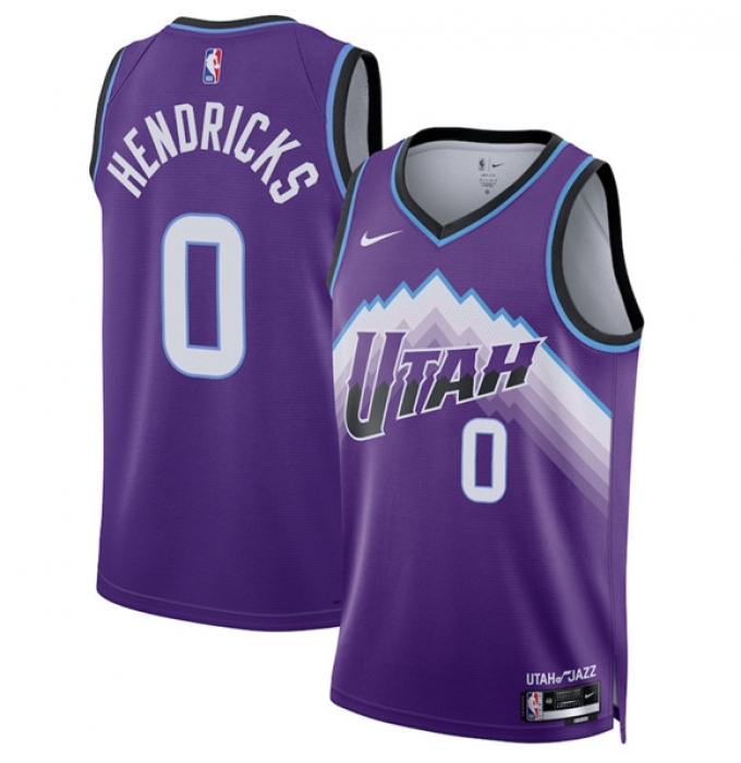 Men's Utah Jazz #0 Taylor Hendricks Purple 2025 Icon Edition Stitched Basketball Jersey