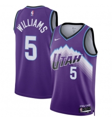 Men's Utah Jazz #5 Cody Williams Purple 2025 Icon Edition Stitched Basketball Jersey