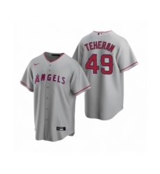 Men's Los Angeles Angels #49 Julio Teheran Gray Replica Road Jersey