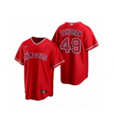 Women Julio Teheran #49 Los Angeles Angels Red Replica Alternate Jersey