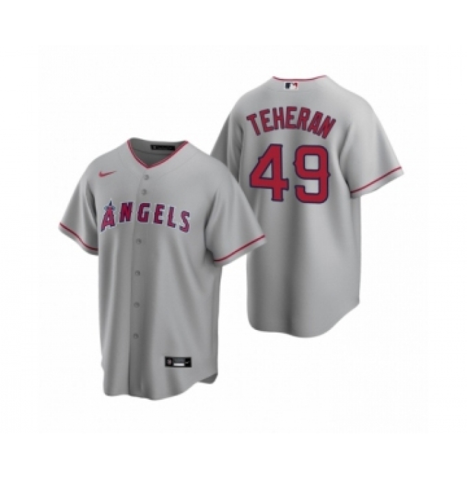 Youth Los Angeles Angels #49 Julio Teheran Gray Replica Road Jersey