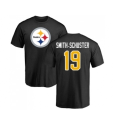 Football Pittsburgh Steelers #19 JuJu Smith-Schuster Black Name & Number Logo T-Shirt