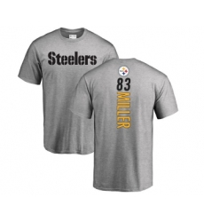 Football Pittsburgh Steelers #83 Heath Miller Ash Backer T-Shirt