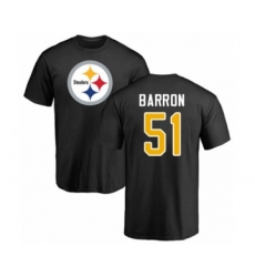 Pittsburgh Steelers #51 Mark Barron Black Name & Number Logo T-Shirt