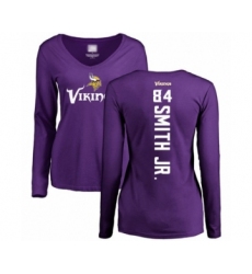 Football Women's Minnesota Vikings #84 Irv Smith Jr. Purple Backer Slim Fit Long Sleeve T-Shirt
