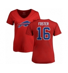 NFL Women's Nike Buffalo Bills #16 Robert Foster Red Name & Number Logo T-Shirt
